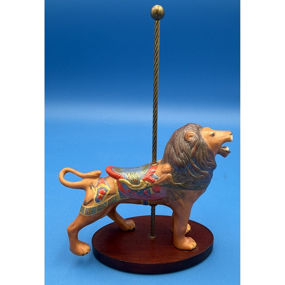 Vtg Franklin Mint 1988 Treasury Of Carousel Art William Manns Lion